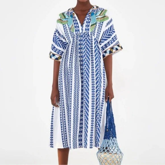 FARM Rio JACQUARD EMBROIDERY DRESS, MULTI / M FARM Rio JACQUARD EMBROIDERY DRESS, MULTI / M